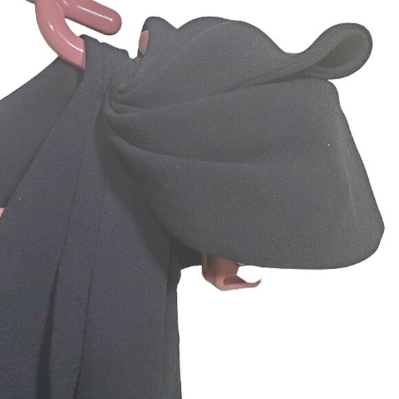 Ann Taylor Loft Women's Black Wrap Pleated Cap Sleeve Mini Sheath Dress Size 10 - Picture 3 of 7